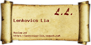 Lenkovics Lia névjegykártya